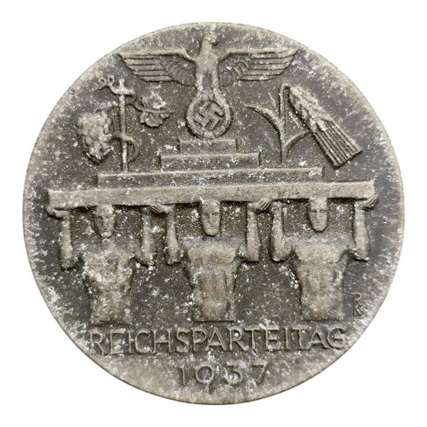 Third Reich Nazi Reichsparteitag 1937 Tinnie Badge