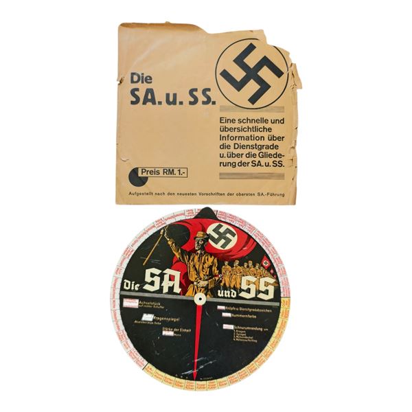 Third Reich SS SA Rank and Insignia Identification Chart Wheel