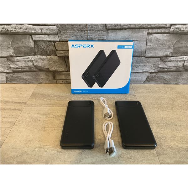AsperX - 2-Pack 10000 mAh USB C Output Portable Power Bank