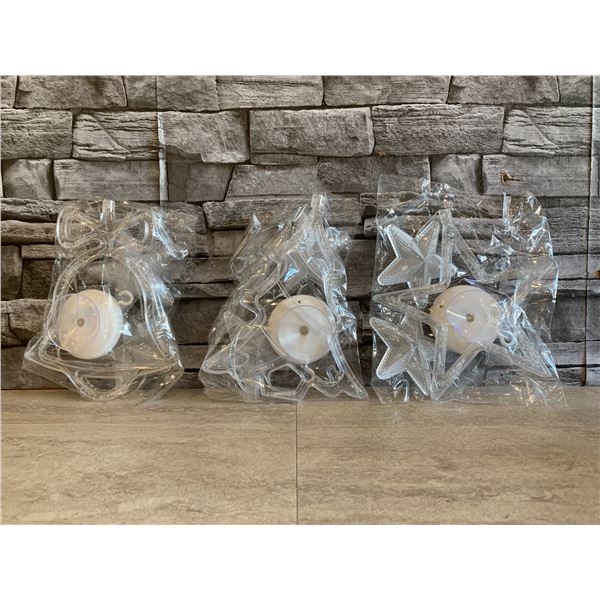 3 Pcs Xmas Window Lights - Tree Bell Star Shaped - LED