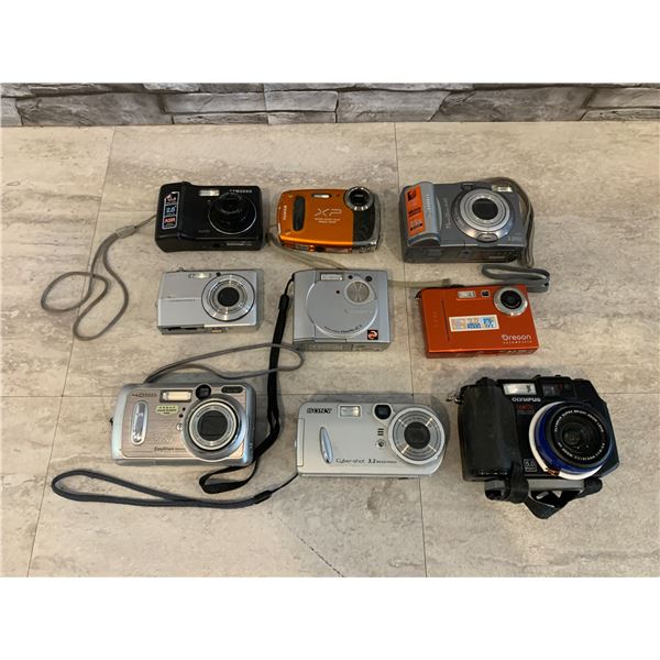 Lot of 9 Digital Cameras - Untested As-Is
