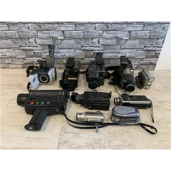 Lot of 10 Untested Camcorders - Sharp - Canon - Sanyo