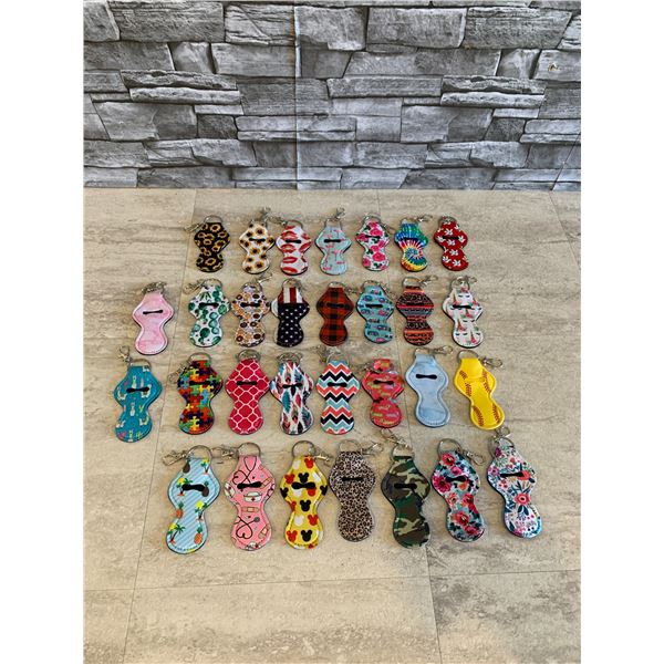 Caffox Chapstick Holder Key Chains - 30 pcs