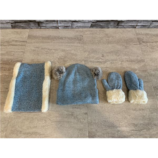 Light Blue - Hat - Scarf - Gloves for Kids
