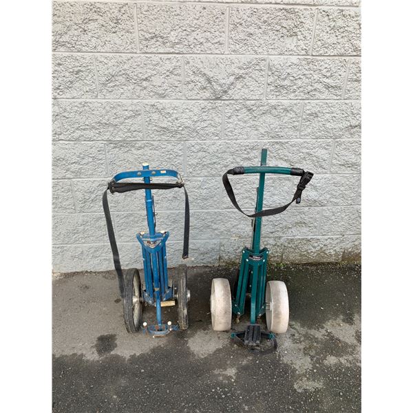 Lot of 2 Vintage Golf Carts - Titleist Stowaway