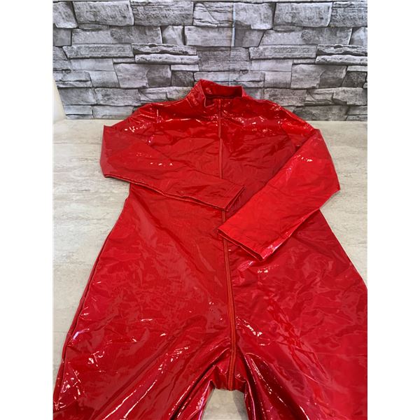 Red Latex Body Suit - Large
