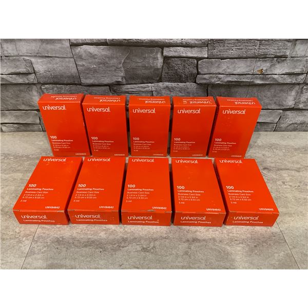 Lot of 10 Packs x 100 (1000) Laminating Pouches - Business Card Size