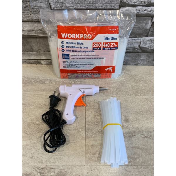 Mini Hot Glue Gun + 200 Pack Glue Sticks