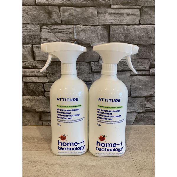 2 Spray Bottles of ATTITUDE All Purpose Cleaner Disinfectant