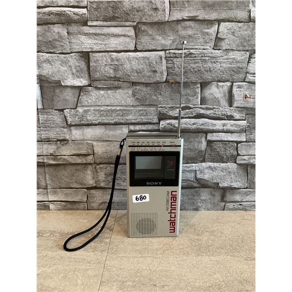 Vintage Sony Watchman FD-30A Portable Black & White TV & Radio
