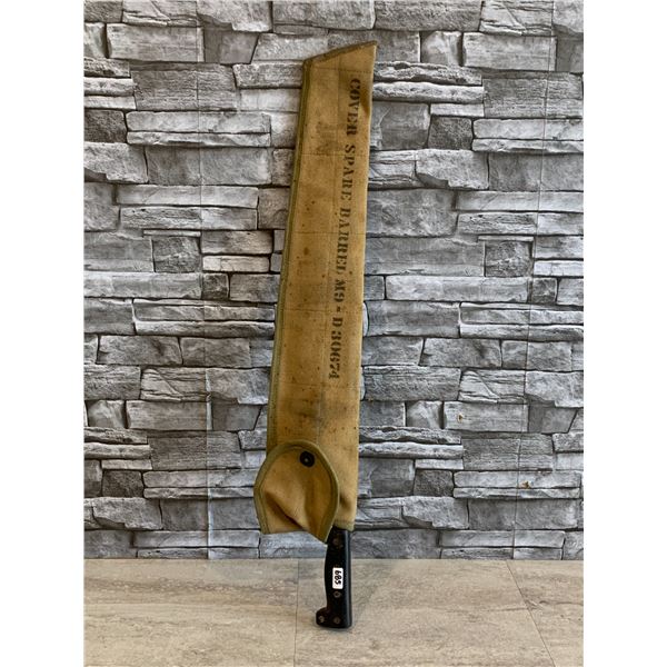 Collins & Co Legitimus Machete w/ WWII US ARMY M1919 Browning Case as Sheathe