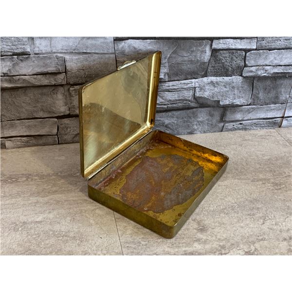 Brass State Express Cigarette Tin - WWII Era