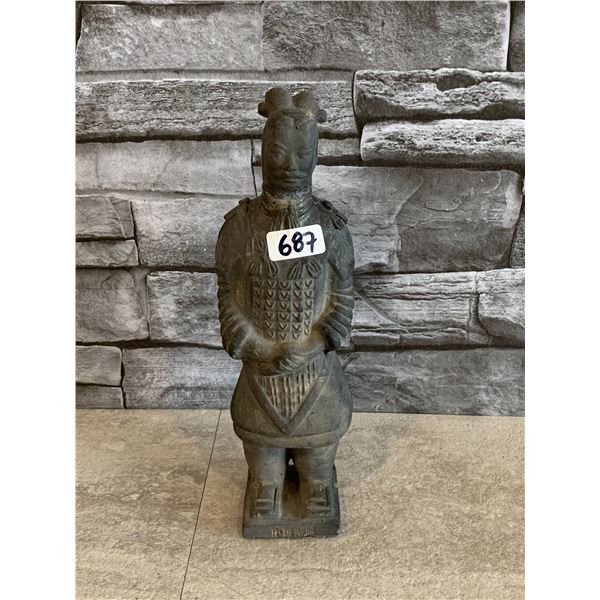 Vintage Chinese Terracotta Warrior Soldier Clay Statue