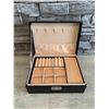 Image 2 : Black Faux Leather Locking Jewelry Boxes