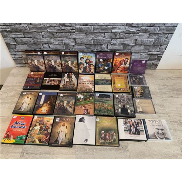 Lot of 30 Religious DVD's & CD's