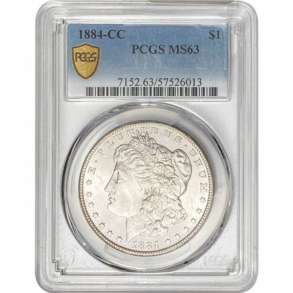 1884-CC Morgan Silver Dollar PCGS MS63