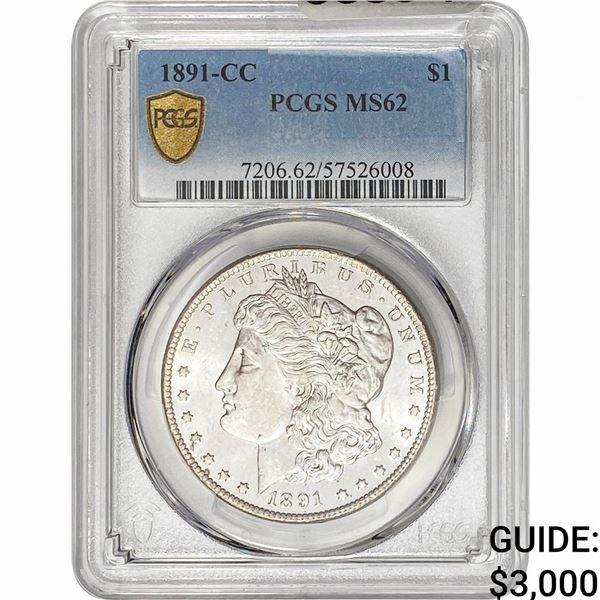 1891-CC Morgan Silver Dollar PCGS MS62