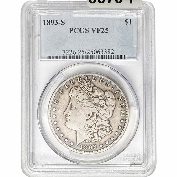 1893-S Morgan Silver Dollar PCGS VF25