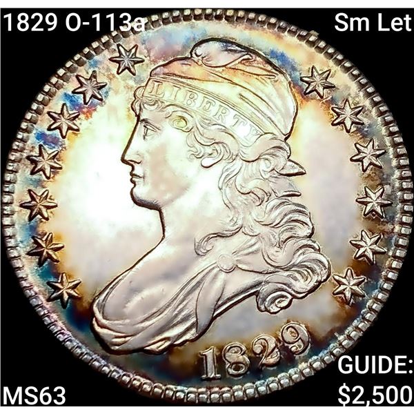 1829 O-113a Sm Let Capped Bust Half Dollar