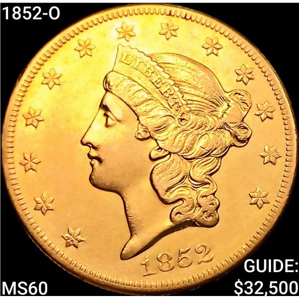 1852-O $20 Gold Double Eagle