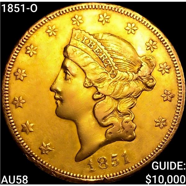 1851-O $20 Gold Double Eagle