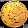Image 1 : 1878 $3 Gold Piece NEARLY UNCIRCULATED