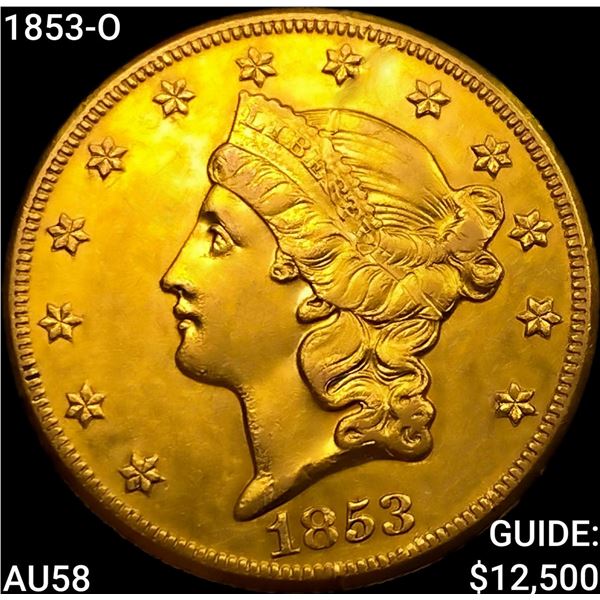 1853-O $20 Gold Double Eagle