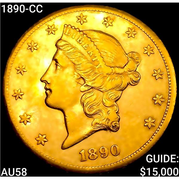 1890-CC $20 Gold Double Eagle CHOICE AU