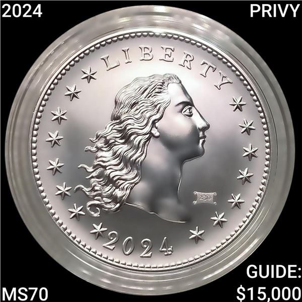 2024 PRIVY Silver Flowing Hair Privy Medal SUPERB GEM BU