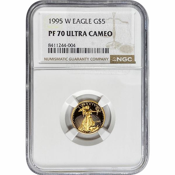 1995-W 1/10oz $5 Gold Eagle NGC PF70 Ultra Cameo