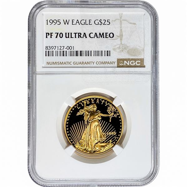 1995-W 1/2oz $25 Gold Eagle NGC PF70 Ultra Cameo