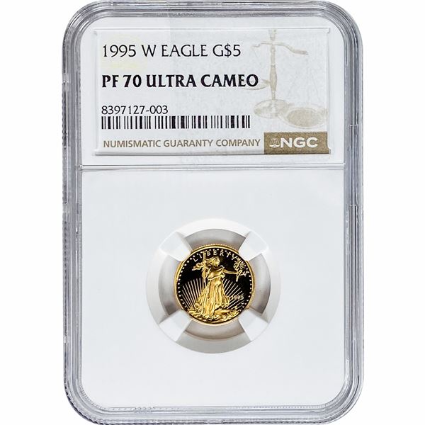 1995-W 1/10oz $5 Gold Eagle NGC PF70 Ultra Cameo