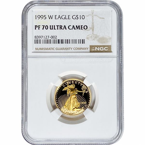1995-W 1/4oz $10 Gold Eagle NGC PF70 Ultra Cameo