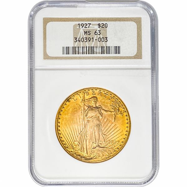 1927 $20 Gold Double Eagle NGC MS63