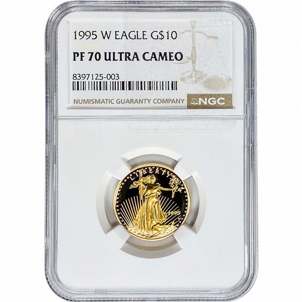 1995-W 1/4oz $10 Gold Eagle NGC PF70 Ultra Cameo
