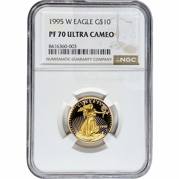 1995-W 1/4oz $10 Gold Eagle NGC PF70 Ultra Cameo