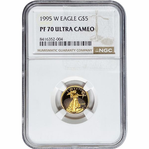 1995-W 1/10oz $5 Gold Eagle NGC PF70 Ultra Cameo