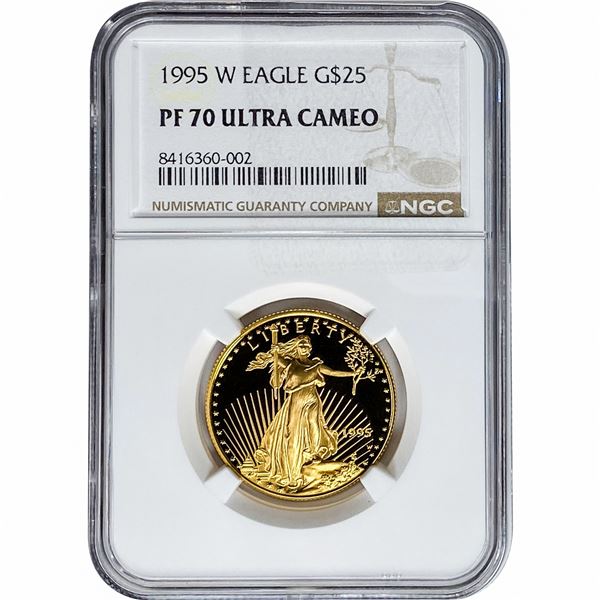 1995-W 1/2oz $25 Gold Eagle NGC PF70 Ultra Cameo