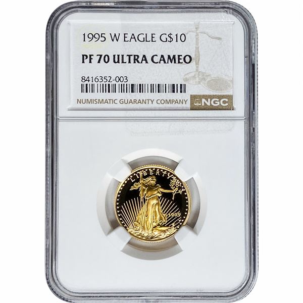 1995-W 1/4oz $10 Gold Eagle NGC PF70 Ultra Cameo