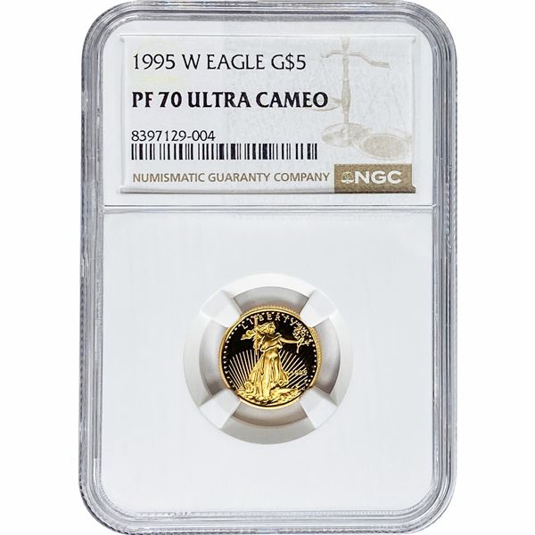 1995-W 1/10oz $5 Gold Eagle NGC PF70 Ultra Cameo