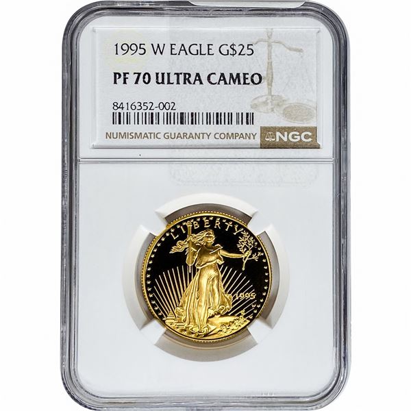 1995-W 1/2oz $25 Gold Eagle NGC PF70 Ultra Cameo