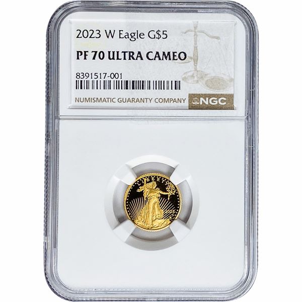2023-W 1/10oz $5 Gold Eagle NGC PF70 Ultra Cameo