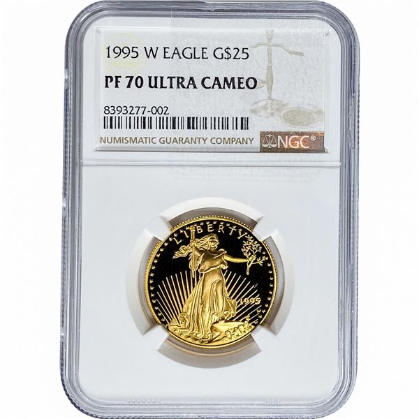 1995-W 1/2oz $25 Gold Eagle NGC PF70 Ultra Cameo