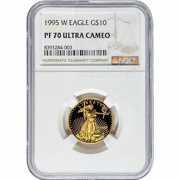1995-W Gold Eagle $10 1/4 oz NGC PF70 Ultra Cameo