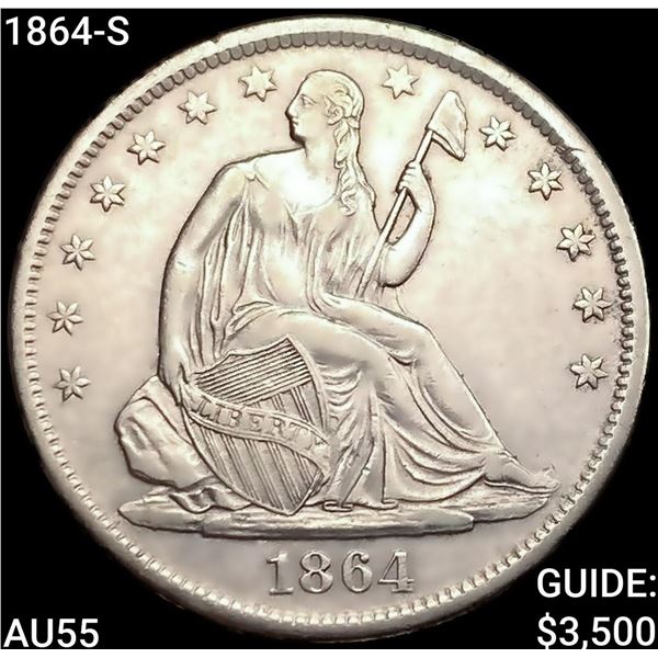 1864-S Seated Liberty Half Dollar HIGH GRADE