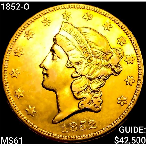 1852-O $20 Gold Double Eagle UNCIRCULATED