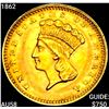 Image 1 : 1862 Rare Gold Dollar CHOICE AU