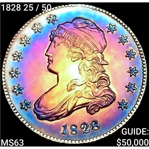 1828 25/50 Capped Bust Quarter CHOICE BU