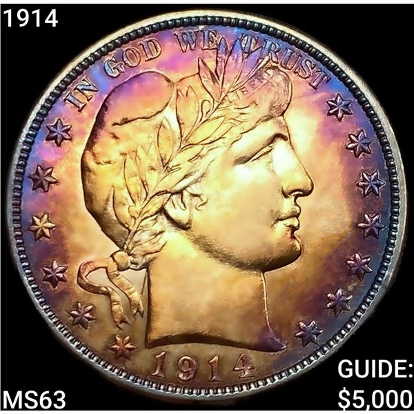 1914 Barber Half Dollar CHOICE BU