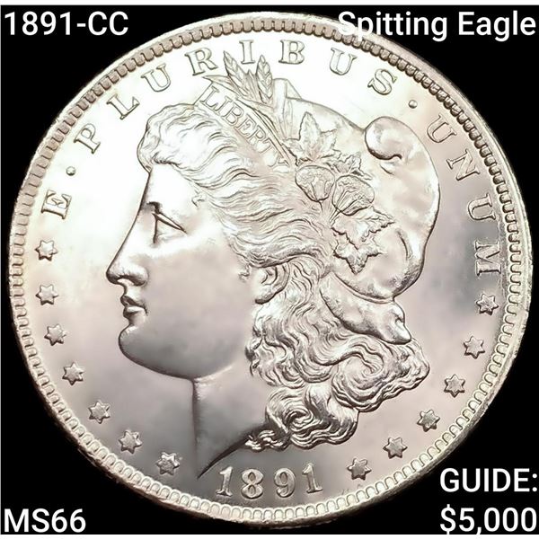 1891-CC Spitting Eagle Morgan Silver Dollar GEM BU
